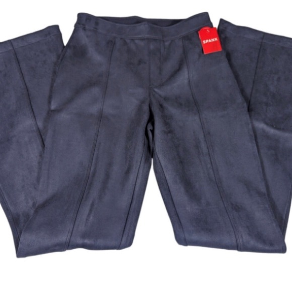 SPANX ~ Women Faux Suede Flare Pants | Classic Navy | Size Medium - Picture 5 of 8
